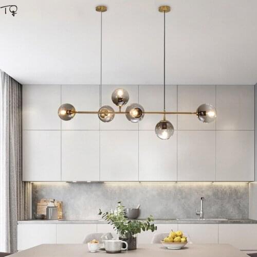 Nordic Post-modern Molecule Magic Bean Long Strip Pendant Lights Led Gold Black Living Room Bar Bedroom Dinging Room Restaurant