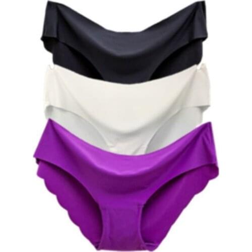 Sexy Panties for Women Briefs Set Seamless Lingerie Solid Mid-Waist Cotton Panty Female Underpants Underwear High Quality