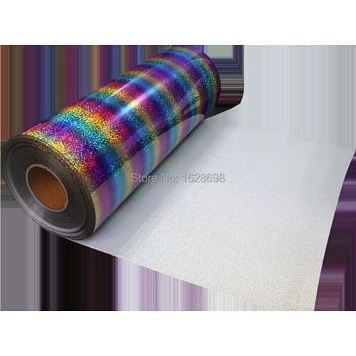 Speacial color CDH-20 stripe multi Rainbow heat transfer film for clothes or garment hologram material