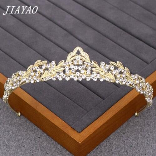 Light Gold Hair Crown Bridal Hair Accessories Wedding Tiara Hairband Rhinestone Crown Headpiece Hair Ornament Wedding