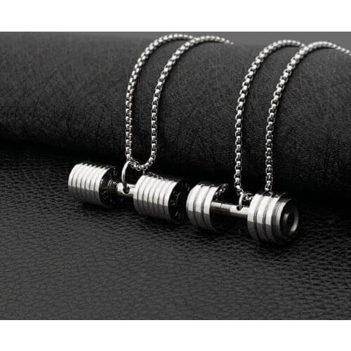 Titanium steel fitness weightlifting pendant black stainless steel domineering mens pendant jewelry