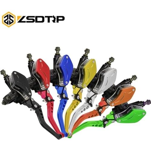 ZSDTRP Universal 22mm 7/8'' Motorcycle Brake Clutch Master Cylinder Hydraulic Pump Handle Clutch Brake Lever For 50-300CC