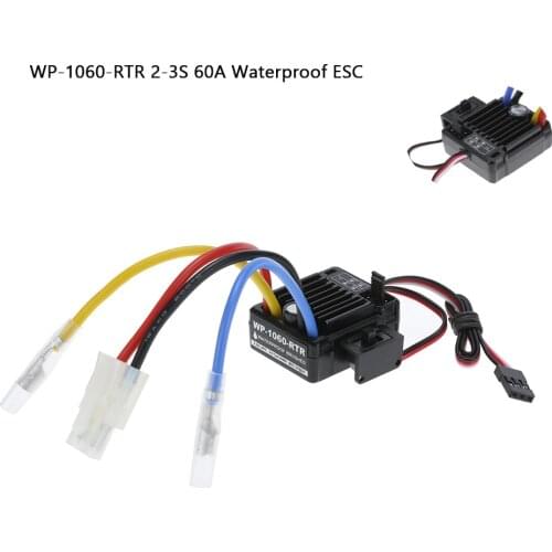 Hobbywing WP-1060-RTR 2-3S 60A Waterproof Brushed ESC w/BEC 5V/2A for 1/10 RC Tamiya Traxxas Redcat HPI RC Car Parts