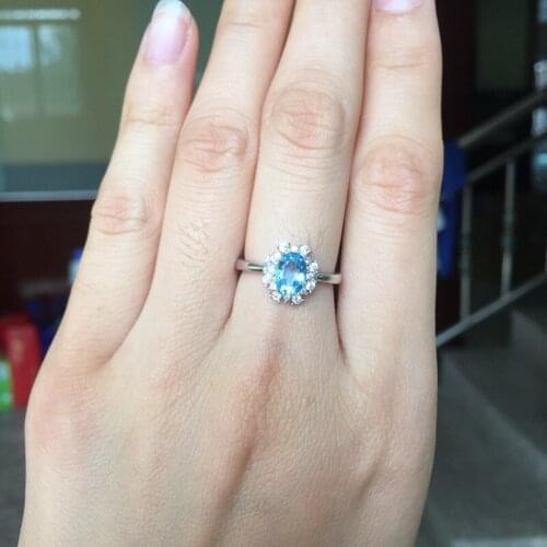 KJJEAXCMY fine jewelry Womens natural topaz ring wholesale new hot sale 925 pure silver live mouth us 1 carat