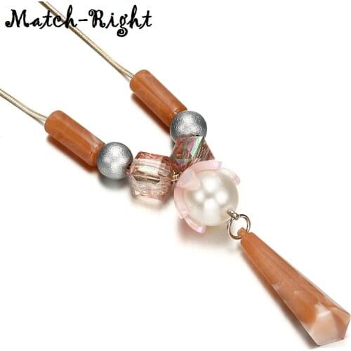 Womens Beads Necklace for Women Crystal Necklaces & Pendants Acrylic Beaded Statement Necklace New Jewelry for Gifts NR083