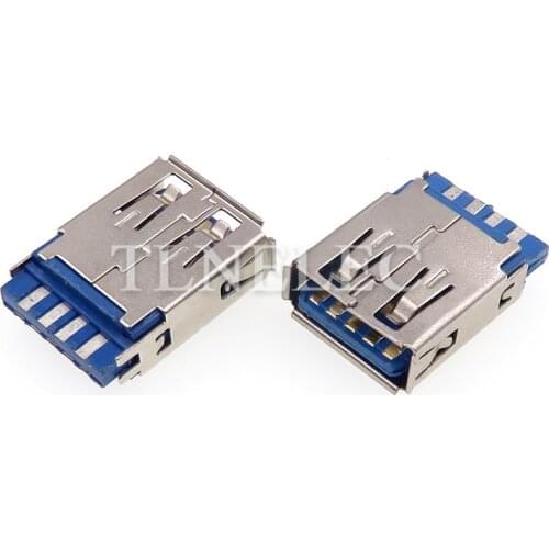10pcs 3.0 USB Type A Female Curling Connector 9 Pins High Speed Transmission Data Interface Jack Plug with Shrapnel