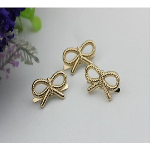 10 pcs/lot) factory direct luggage handbag hardware accessories metal bow shoes handbag decorative buckle