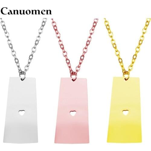 10pcs/Lot Saskatchewan Map Pendant Necklaces I heart Hometown Canada Necklace Rose Gold Stainless Steel Charm Women Jewelry Gift