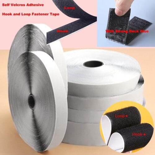 12M/Pair Self Velcros Adhesive Hook and Loop Fastener Tape Nylon Velcros Magic Adhesive Tape Sticker with Strong Glue 16-50mm