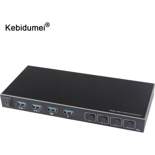 2/4 Ports USB C KVM Switcher Splitter Box 4K Video Display USB KVM Switch Box for Sharing Printer Keyboard Mouse