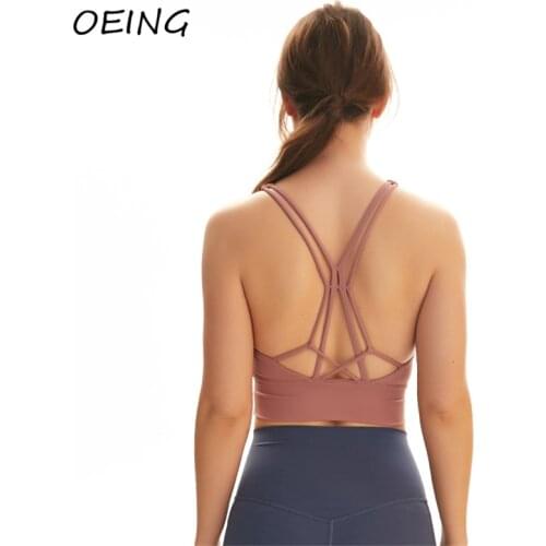 2021 Yoga Workout Vest Open Back Push Up Tank Crop Tops Fitness Sport Vest Push Up Clothing