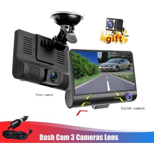 4.0 Three Way Car DVR FHD Three Lens Video Recorder Camera 170 Wide Angle Dash Cam G Sensor And Night vision Camcorder