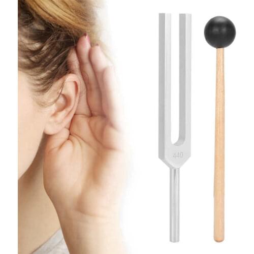 440HZ Tuning Fork Aluminum Alloy Tuning Fork Chakra Hammer Ball Diagnostic Tool for Sound Healing Therapy Nervous System Test