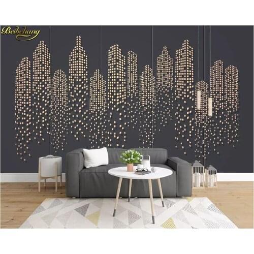 Beibehang Custom wallpaper Nordic 3D three-dimensional city building high-rise square mural wall paper wall papers home decor