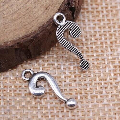 Free shipping 130pcs 18x8mm antique silver question mark charms diy retro jewelry fit Earring keychain hair card pendant