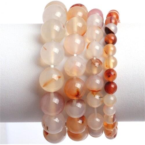 Natural Stone Beads Bracelets Red Leaves Agates Elastic Stretch Fashion Jewelry For Women Gift Christmas XMAS Giving Present