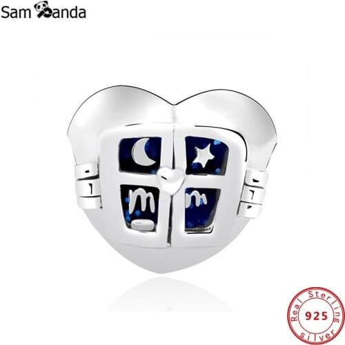 Original Charms Sterling Silver 925 Beads Fit Bracelet DIY Window Heart Moon Star Charm Women Accessories Jewelry Making