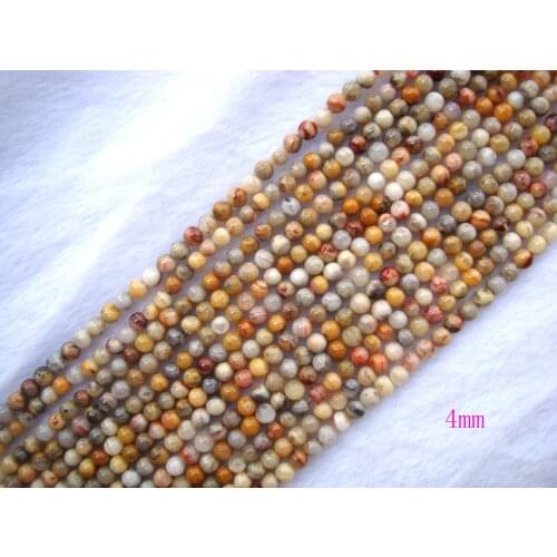 Natural Mexican Crazy Agate Round Shape 4mm,6mm Loose Beads For Jewelry Making DIY Bracelet Necklace Earrings
