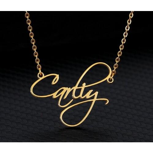 Gold Color Chain Custom Jewelry Personalized Name Necklace Cursive Choker Necklace Women Men Bijoux Gift