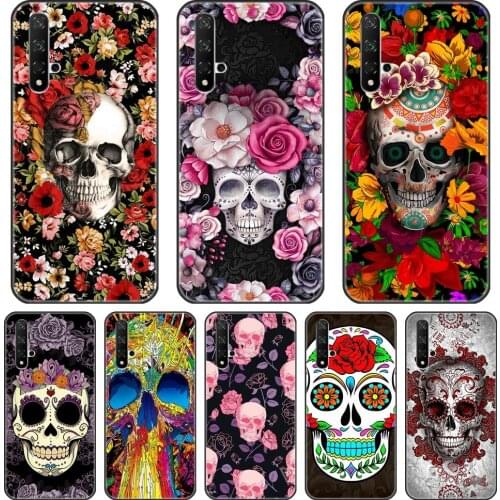 Phone Case For Huawei Honor 8A Pro 8S V20 Silicone Soft Skull Rose Skeleton Back Cover For Huawei Honor 10i 20i 20 Lite Pro Case