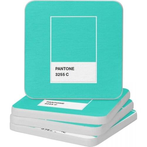 Pantone Colour 3255 C Diatomaceous Earth Square Round Coaster Resistant Water Cup Bonsai Mat Soap Toothbrush Pad Diameter 10cm