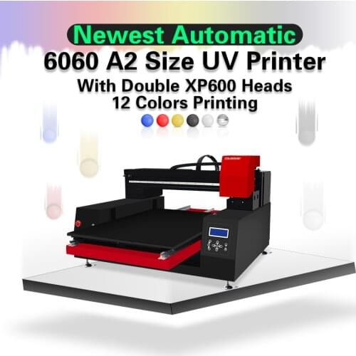 Colorsun upgraded Automatic 12 color 6060 UV flatbed printer(60*60cm) for plastic, acrylic, phonecase wood ceramic UV printer