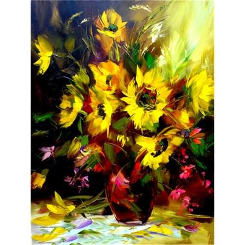 Flower Bouquet DIY 11CT Embroidery Cross Stitch Kits Craft Needlework Set Printed Canvas Cotton Thread Home Wholesale