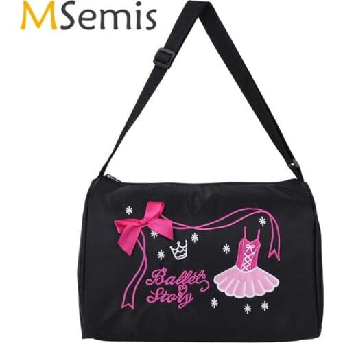 MSemis Kids Girls Shoes Bags Dance Bag for Children Ballet Bag Shoulder Duffel Dance Bag with Zipper Girls Adorable Ballet Dance