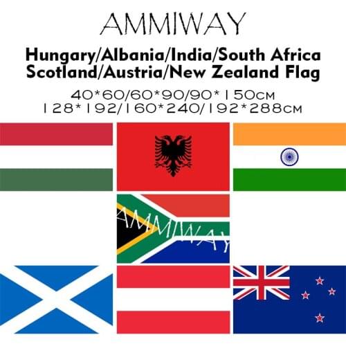 AMMIWAY Any Size Hungary Albania India South Africa Scotland Austria New Zealand Single Double National Country Flags and Banner