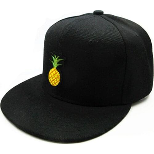 Pineapple Embroidery Cotton Baseball Cap Hip-hop Cap Adjustable Snapback Hats for Men and Women 134