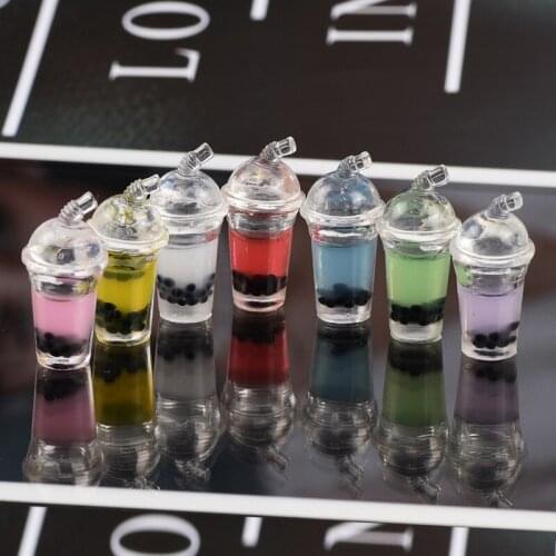 Milk Drink Bottle Cup Shape Resin Cabochons 10pcs DIY Jewelry Findings Embellishments Scrapbooking Cute Cameo Patch Sticker