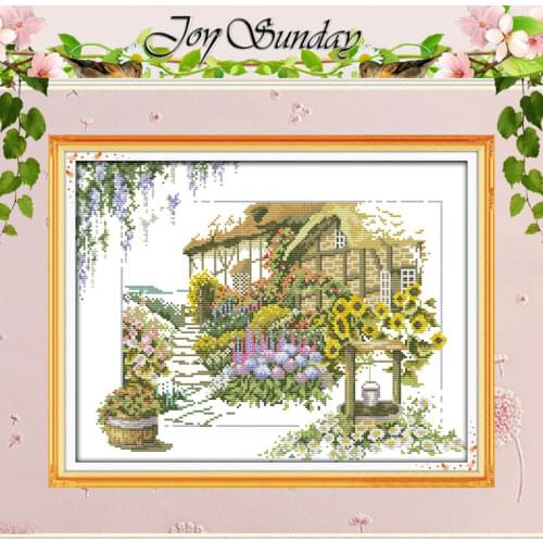 Flowers Villa Patterns Counted Cross Stitch 11CT 14CT Cross Stitch Set Wholesale Cross-stitch Kit Embroidery Needlework