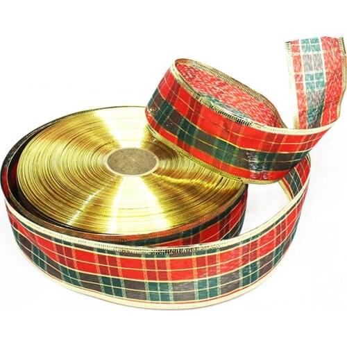 2 Yard Grid Printed Grosgrain Ribbons DIY Crafts Headwear Gift Wrapping Belt Party Christmas Decoration 50mm JJ154