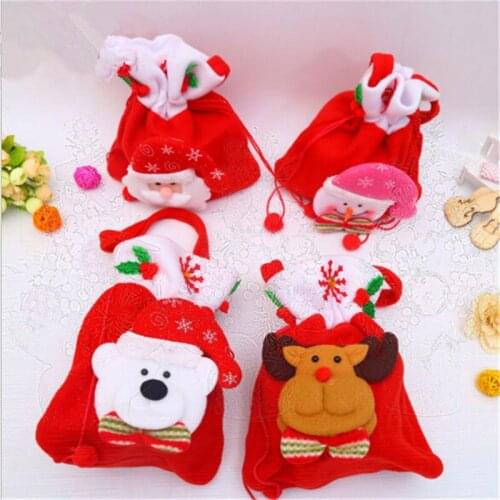 Creative Christmas Tree Pattern Santa Claus Candy Bag Handbag Home Party Decoration Gift Bag Christmas Supplies Gift Box