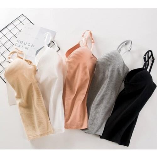 Summer Women Seamless Cotton Tops Padded Vest Tank Top Cross Straps One-piece Underwear New Hot Hot