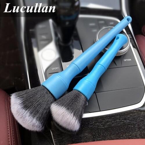 Lucullan Ultra-Soft Detailing Brush Super Dense Auto Interior Detail Brush With Synthetic Bristles Car Dashboard Duster Brush