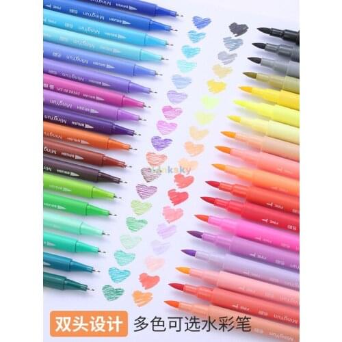 Dual Brush Marker Pens for Coloring Books, Fine Tip Coloring Marker & Brush Pen Set for Journaling Note Taking Writing Planning