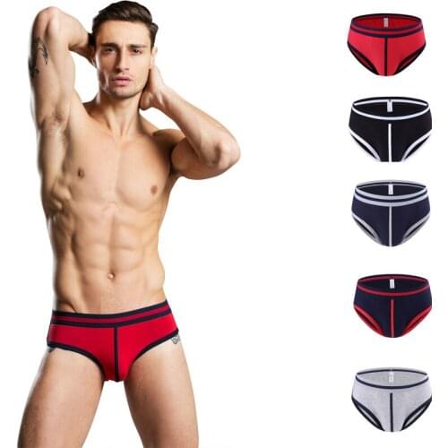 2018 Brand Sexy Men Underwear Mens Panties Sexy Shorts Modal Underpants Pouch Boy Panties Striped Briefs Men Underwear Boys