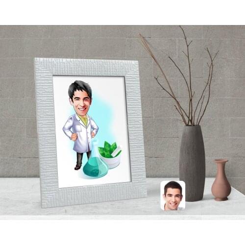 Personalized Men 'S Pharmacist Caricature Of Decorative Çerçeve-1