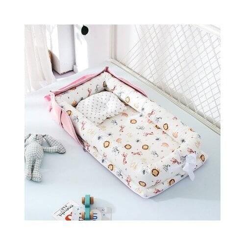 Baby Crib Portable Crib Foldable Newborn Sleeping Bed Cushion Cotton Nest Baby Bedding Basket Bumpers Breathable Sleeping Basket
