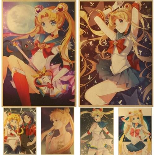 Japanese Classic Anime beautiful girl Poster Kraft Paper Prints and Posters Home Room Decor Art Wall Stickers Buy 2 get 1 free