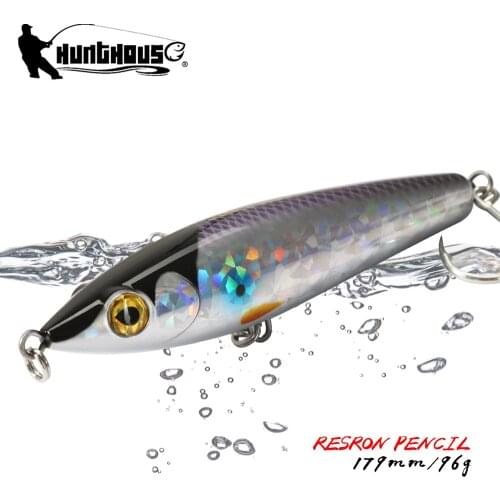 Hunthouse Top water Pencil Fishing Lure Long shot Floating hard Bait 179mm 96g lw525 Wobbler Stickbait Tuna GT Fishing Tackle