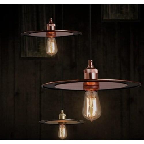 Simple Head Retro Matal Pendant Lamp Saucer Decoration Creative UFO Loft Light Restaurant Edison Bulbs Light Free Shipping