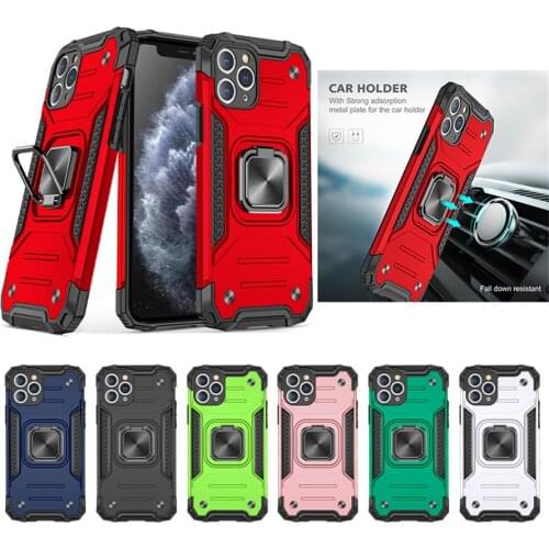 Shockproof Case For iPhone 6 6S 7 8 Plus 11 12 Pro Max 12 Mini X XS Max XR SE 2020 CD Pattern Car And Ring Bracket Case Cover