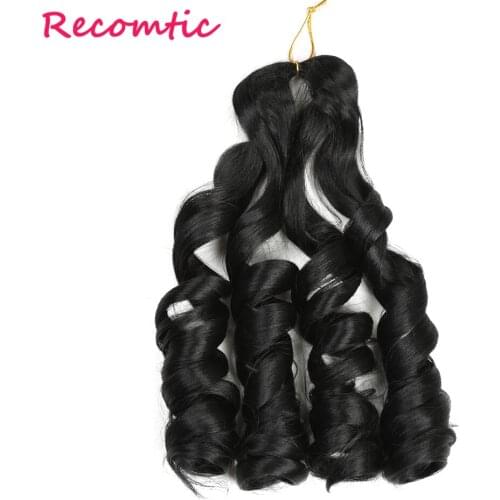 Recomtic Natural Blond Brown Red Synthetic Hair Extension 20inch Goddess Crochet Braids Wavy temperature wire For Women