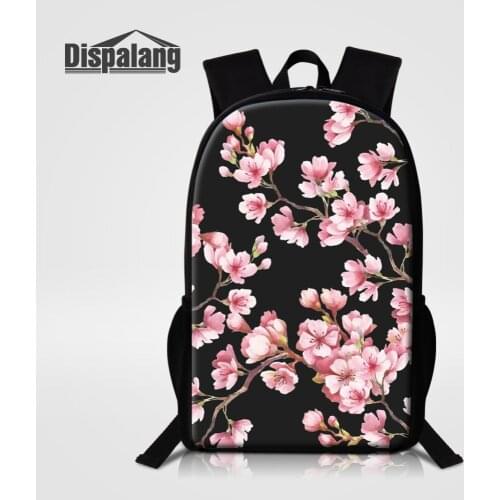 Cherry Blossoms Flower Backpack For Girls Daily School Bags Womens Stylish High Quality Rucksack For Traveling Female Sac A Dos