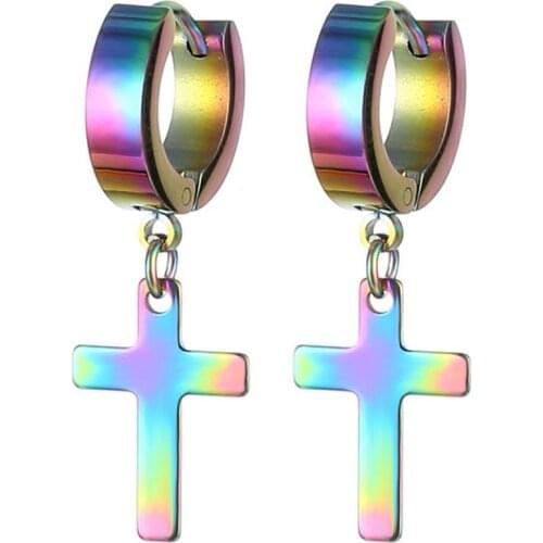 Cross Drop Earrings Punk Cross Pendant Earrings Dangle Earrings Fashion Women Men Rock JewelryFashion Women Men Rock Jewelry