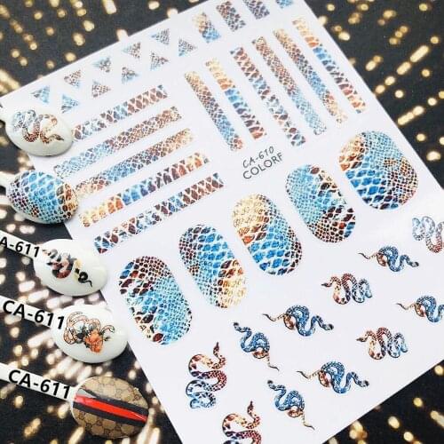 CA-610 snake 3d nail art stickers decal template diy nail tool decorations
