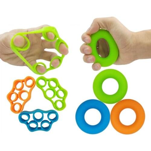 SKDK Hand Grip Finger Gripper Silicone Strength Trainer Crossfit Fitness Finger Extension Strength Grip Finger Training Exercise