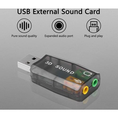External Usb Sound Card 5.1 USB to Jack 3.5mm Headphone Audio Adapter Micphone Sound Card For Mac Win Compter Android Linux